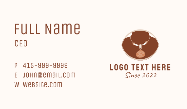 Traditional Boho Necklace  Business Card Design Image Preview