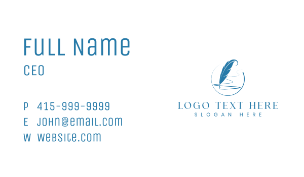 Feather Pen Writing Business Card Design Image Preview