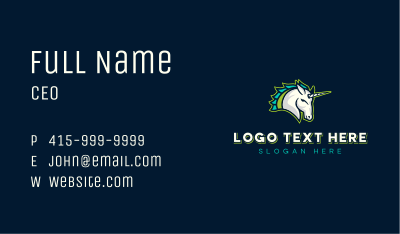 Unicorn Horse Gaming Business Card Image Preview