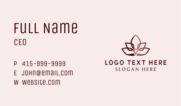 Luxe Yoga Flower Business Card Design Image Preview