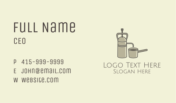 Steel French Press Business Card Design Image Preview