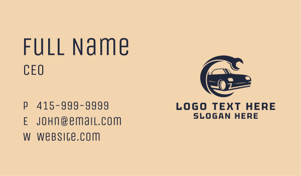 Wrench Car Repair  Business Card Design Image Preview