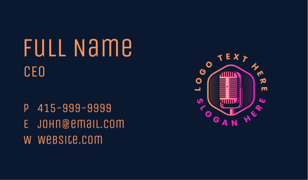 Podcast Media Streaming Business Card Design Image Preview