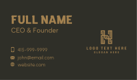 Golden Firm Letter H Business Card Image Preview