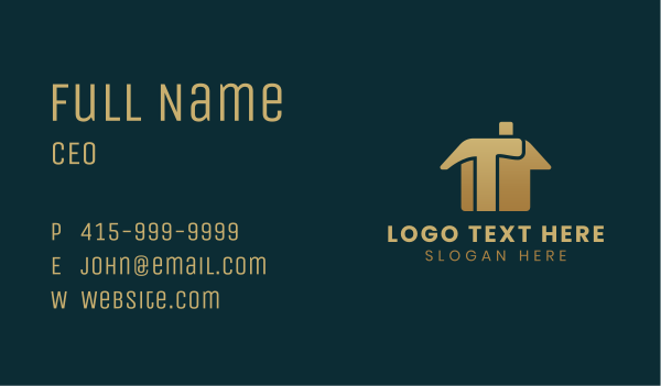 Gold Hammer House Construction Business Card Design Image Preview