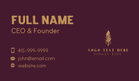 Golden Feather Quill Business Card Image Preview