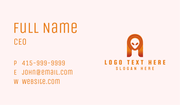 Orange Alien Galaxy  Business Card Design Image Preview