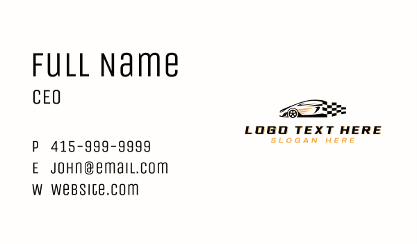 Auto Supercar Racing  Business Card Design Image Preview