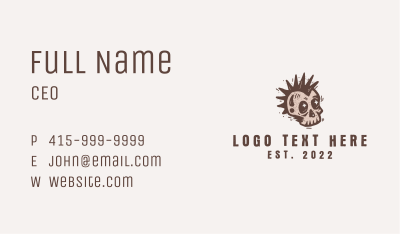 Retro Rustic Punk Skull Business Card Image Preview