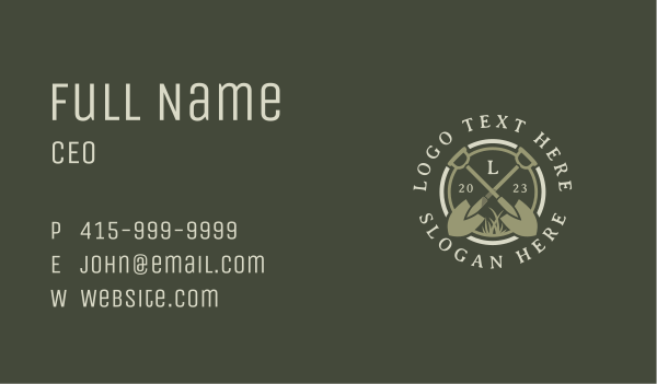 Shovel Spade Gardening Business Card Design Image Preview