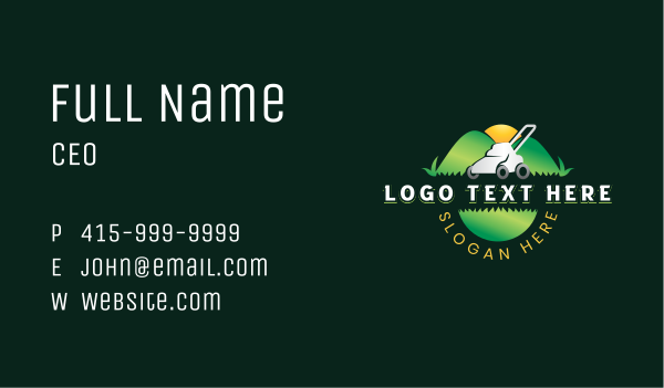 Lawn Mower Landscaping Business Card Design Image Preview