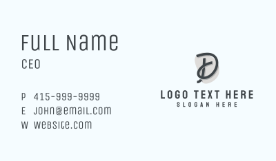 Apparel Store Letter D Business Card Image Preview