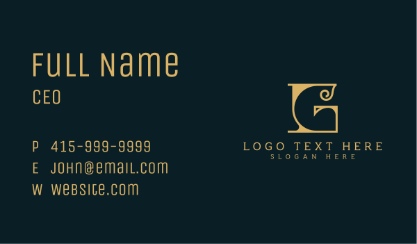 Premium Golden Letter G Business Card Design Image Preview