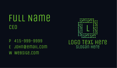 Green Cyber Letter Business Card Image Preview