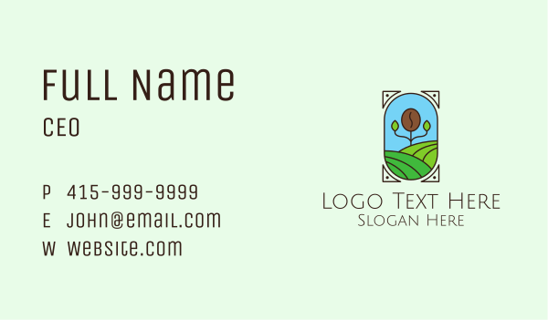Coffee Farm Field Business Card Design Image Preview