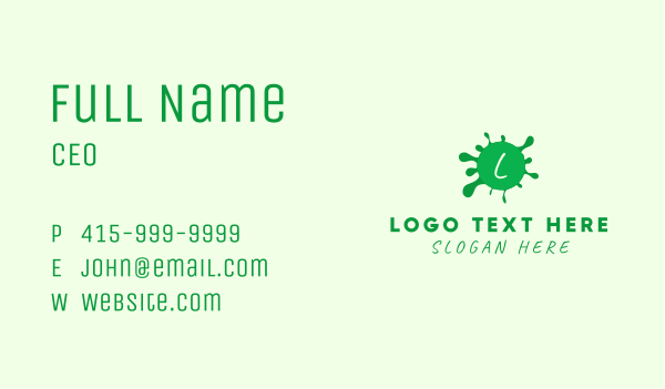Green Virus Lettermark Business Card Design Image Preview