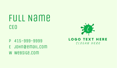 Green Virus Lettermark Business Card Image Preview