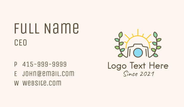 Nature Tropic Camera Business Card Design Image Preview