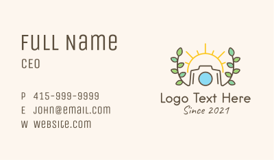 Nature Tropic Camera Business Card Image Preview