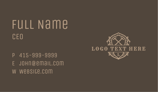 Hammer Carpentry Construction Business Card Design Image Preview