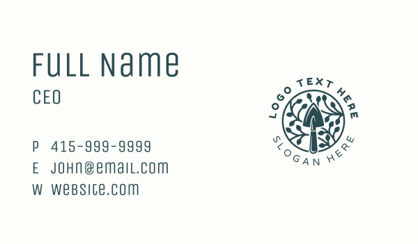 Trowel Leaf Gardening Business Card Design Image Preview