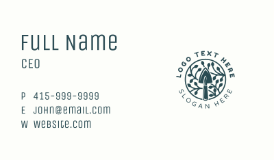 Trowel Leaf Gardening Business Card Image Preview