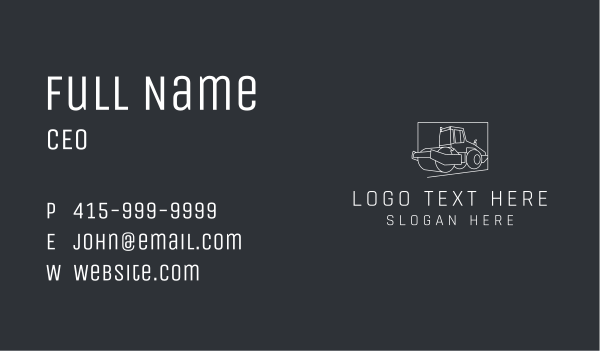 Road Roller Construction Business Card Design Image Preview