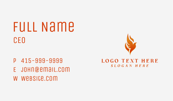 Phoenix Fire Flame Business Card Design Image Preview