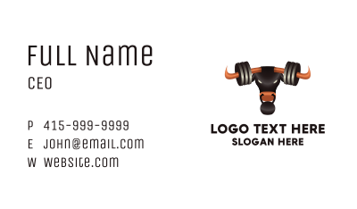 Fitness Gym Bull Business Card Image Preview
