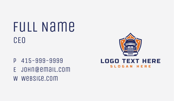 Forwarding Cargo Truck Business Card Design Image Preview