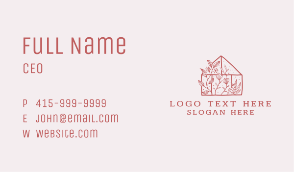 Botanical Greenhouse Plant  Business Card Design Image Preview