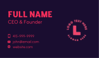 Red Neon Bar Lettermark Business Card Image Preview