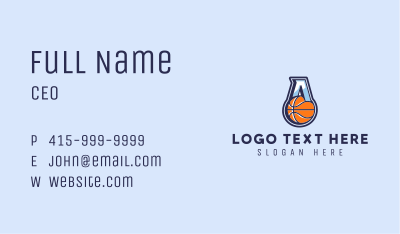 Letter A Basketball  Business Card Image Preview