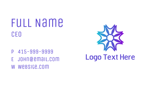 Purple Neon Star Business Card Design Image Preview