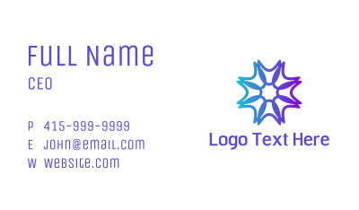 Purple Neon Star Business Card