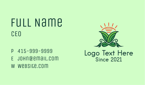 Sunny Herbal Plant  Business Card Design Image Preview