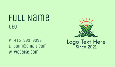 Sunny Herbal Plant  Business Card Image Preview