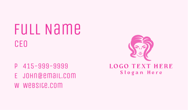 Pink Beauty Woman Business Card Design Image Preview