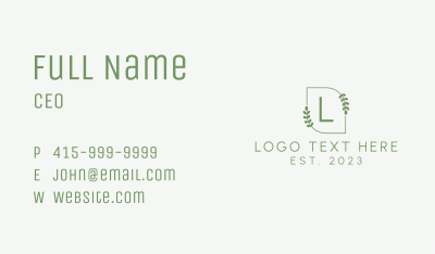 Eco Leaves Letter Business Card Image Preview