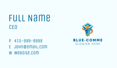 3D Blue Chimney Business Card Image Preview