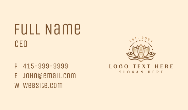 Hand Lotus Yoga Business Card Design Image Preview