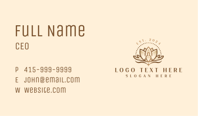 Hand Lotus Yoga Business Card Image Preview