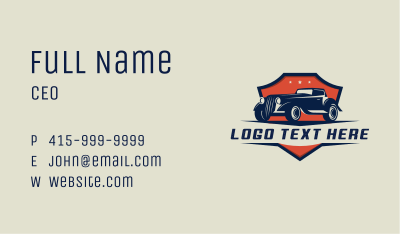 Retro Car Crest Business Card Image Preview