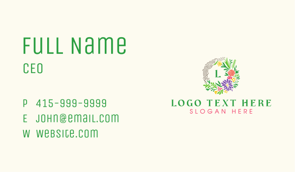 Floral Badge Letter Business Card Design Image Preview