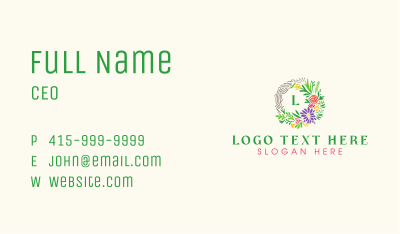 Floral Badge Letter Business Card Image Preview