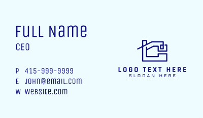 Letter C Geometric Building Business Card Image Preview