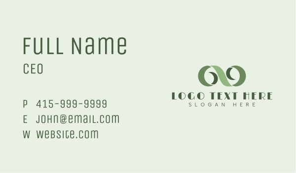 Green Infinite Ribbon Business Card Design Image Preview