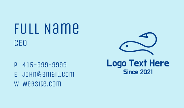 Blue Fishing Hook Business Card Design Image Preview
