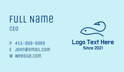 Blue Fishing Hook Business Card Image Preview