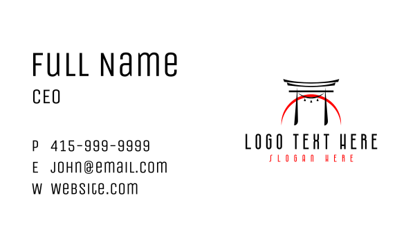 Asian Torii Gate Arch Business Card Design Image Preview